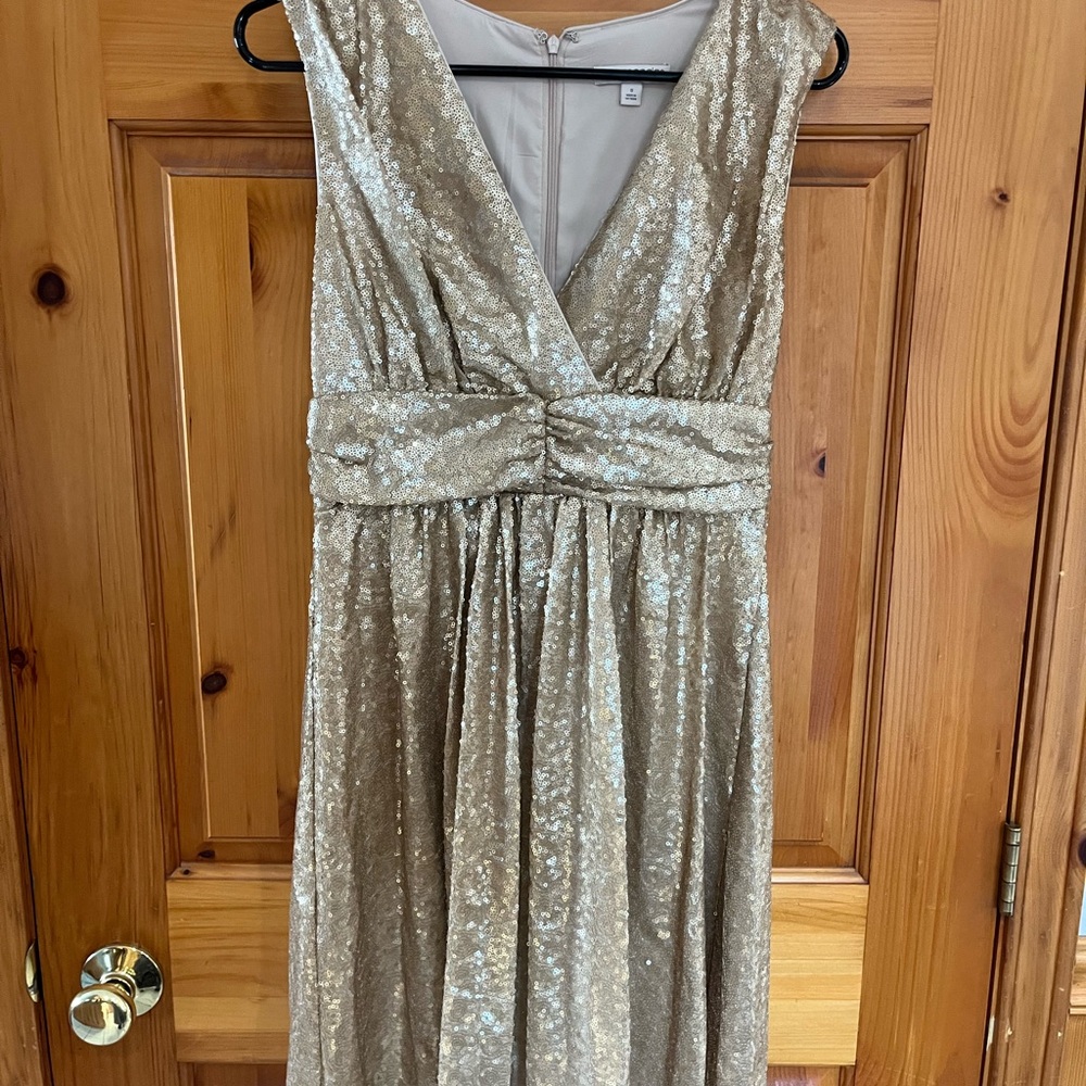 Gold Sequin Evening Dress